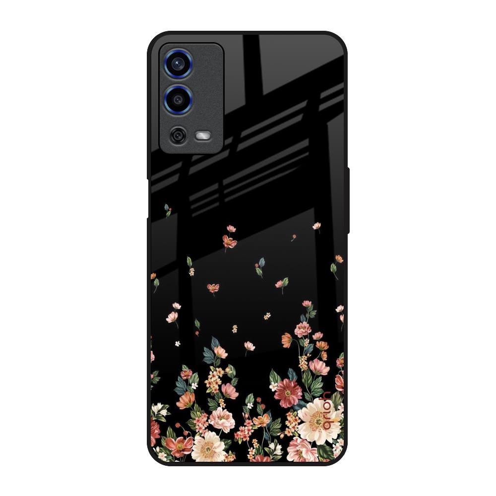 Floating Floral Print Oppo A55 Glass Back Cover Online