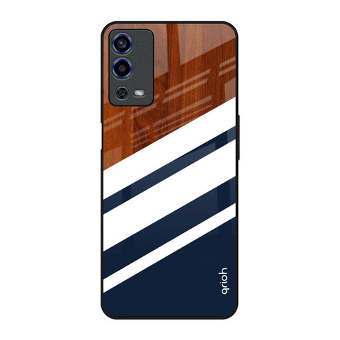 Bold Stripes Oppo A55 Glass Back Cover Online