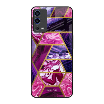 Electroplated Geometric Marble Oppo A55 Glass Back Cover Online