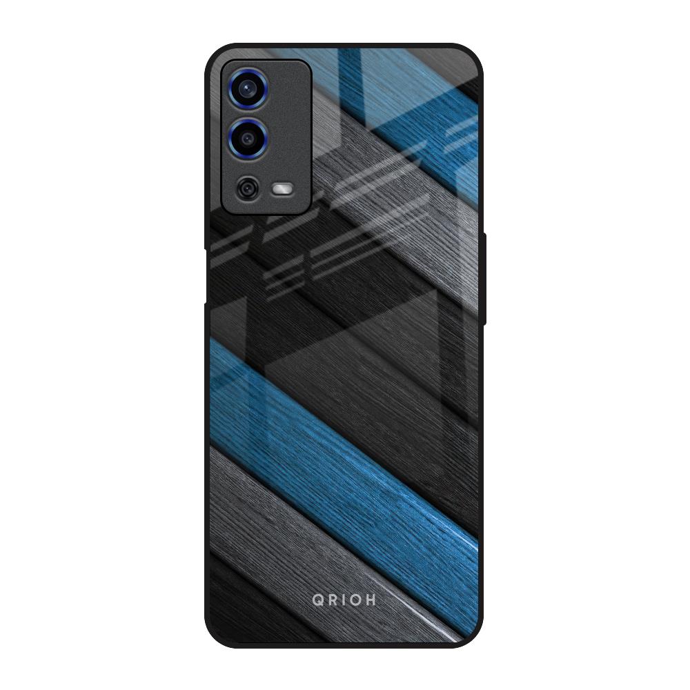 Multicolor Wooden Effect Oppo A55 Glass Back Cover Online