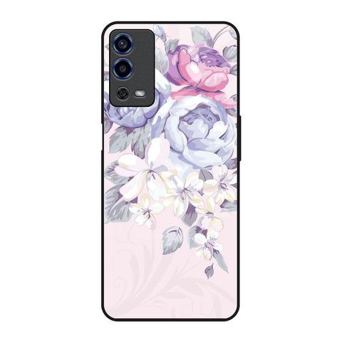 Elegant Floral Oppo A55 Glass Back Cover Online