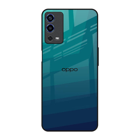 Green Triangle Pattern Oppo A55 Glass Back Cover Online