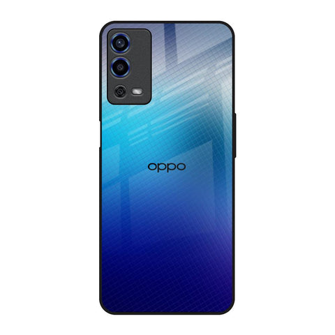 Blue Rhombus Pattern Oppo A55 Glass Back Cover Online