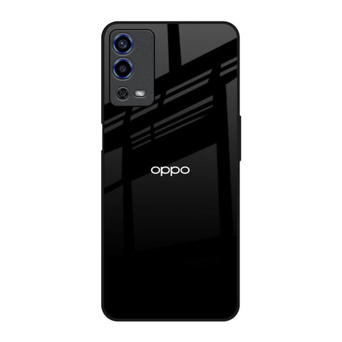 Jet Black Oppo A55 Glass Back Cover Online