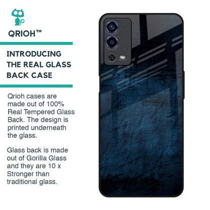 Dark Blue Grunge Glass Case for Oppo A55