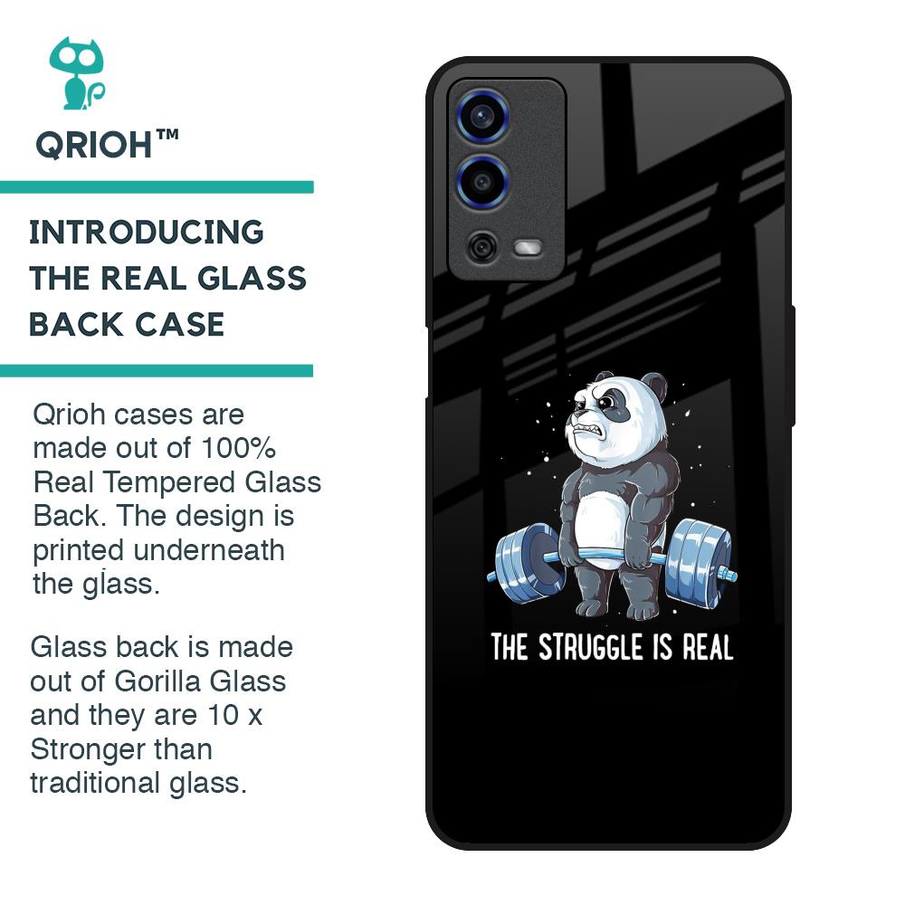 Real Struggle Glass Case for Oppo A55