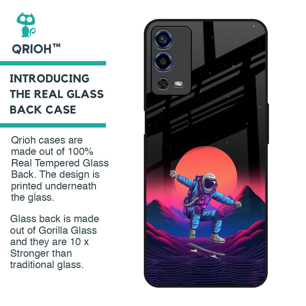 Retro Astronaut Glass Case for Oppo A55