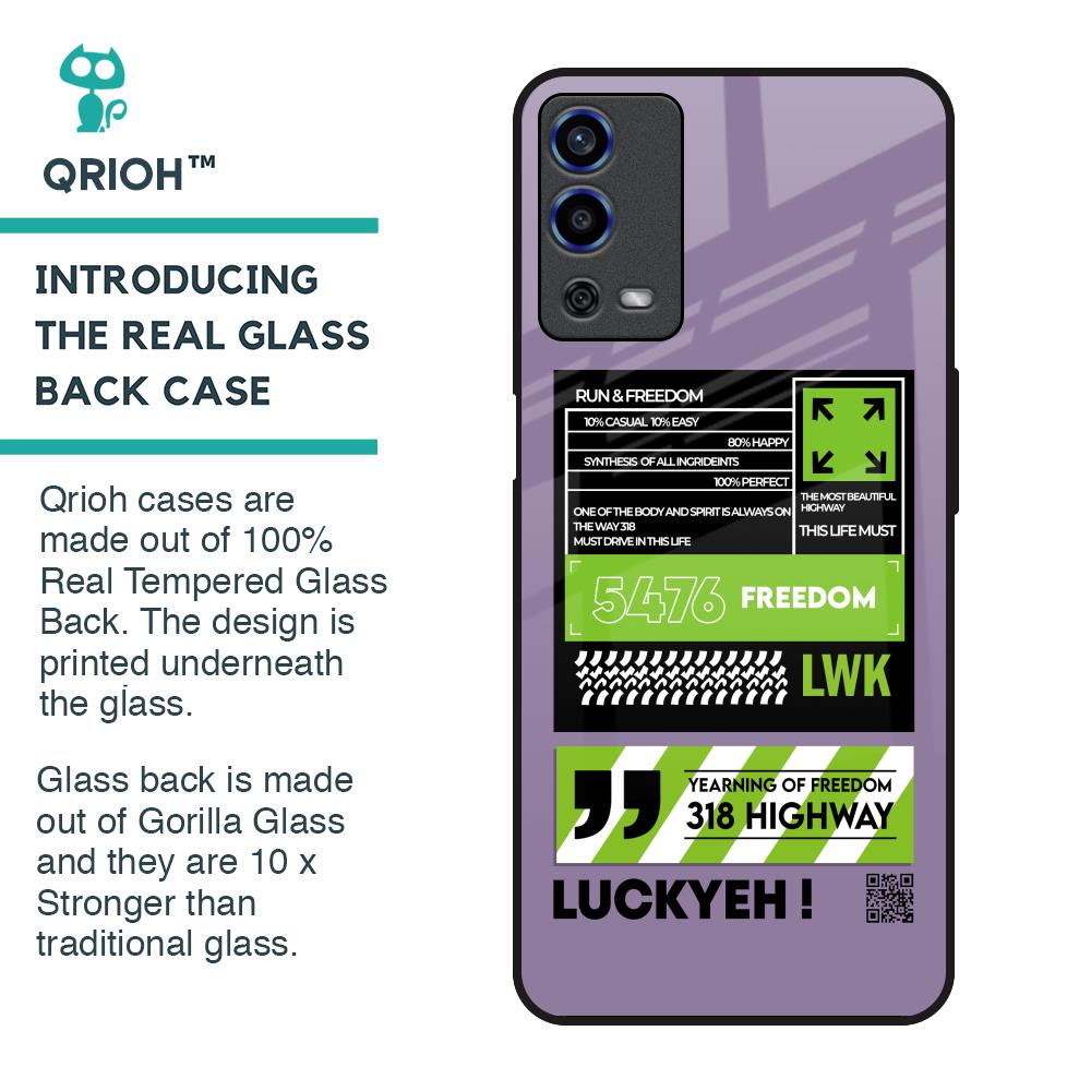 Run & Freedom Glass Case for Oppo A55