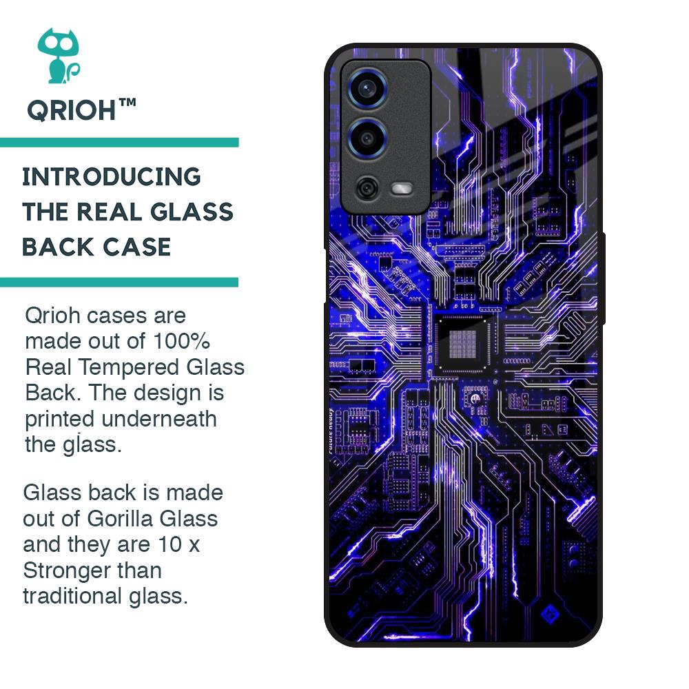 Techno Color Pattern Glass Case For Oppo A55