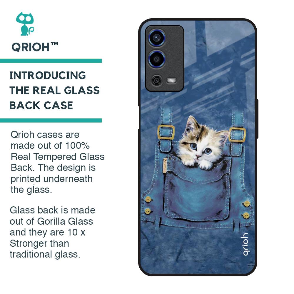 Kitty In Pocket Glass Case For Oppo A55