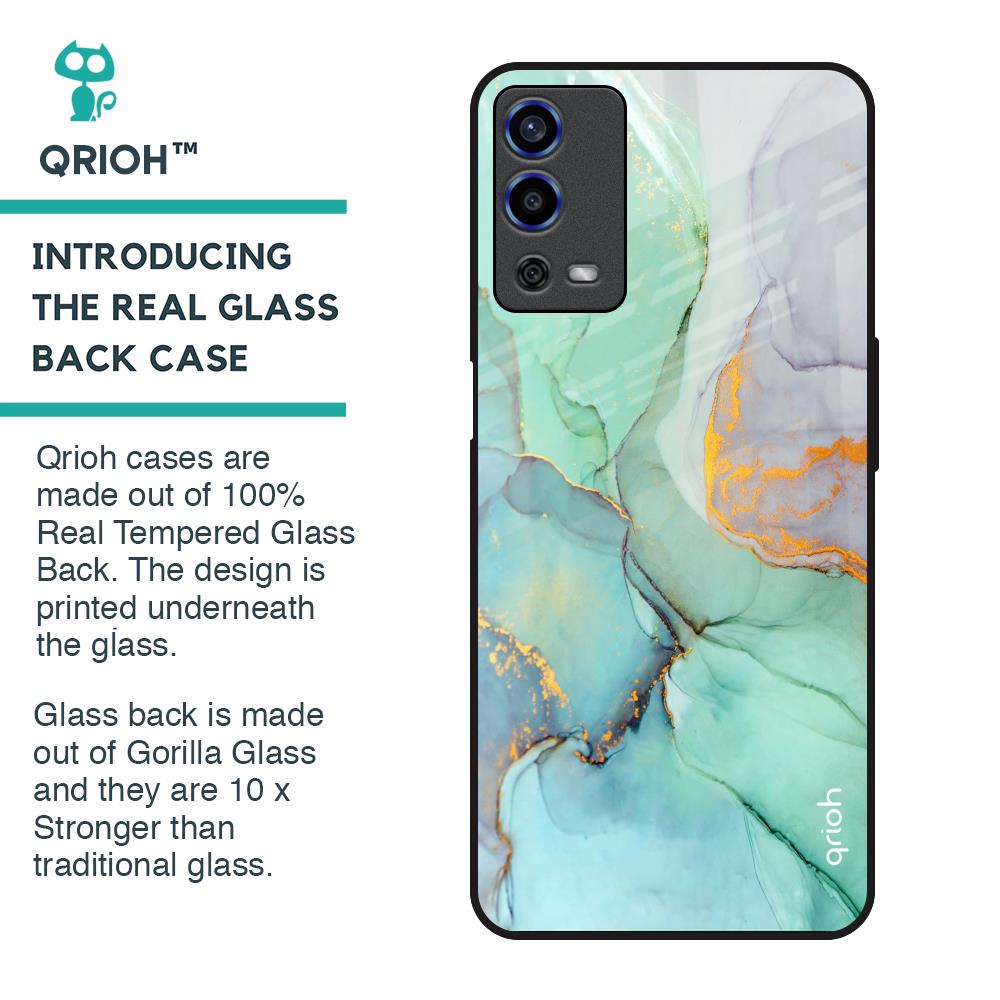 Green Marble Glass Case for Oppo A55