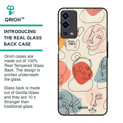 Abstract Faces Glass Case for Oppo A55
