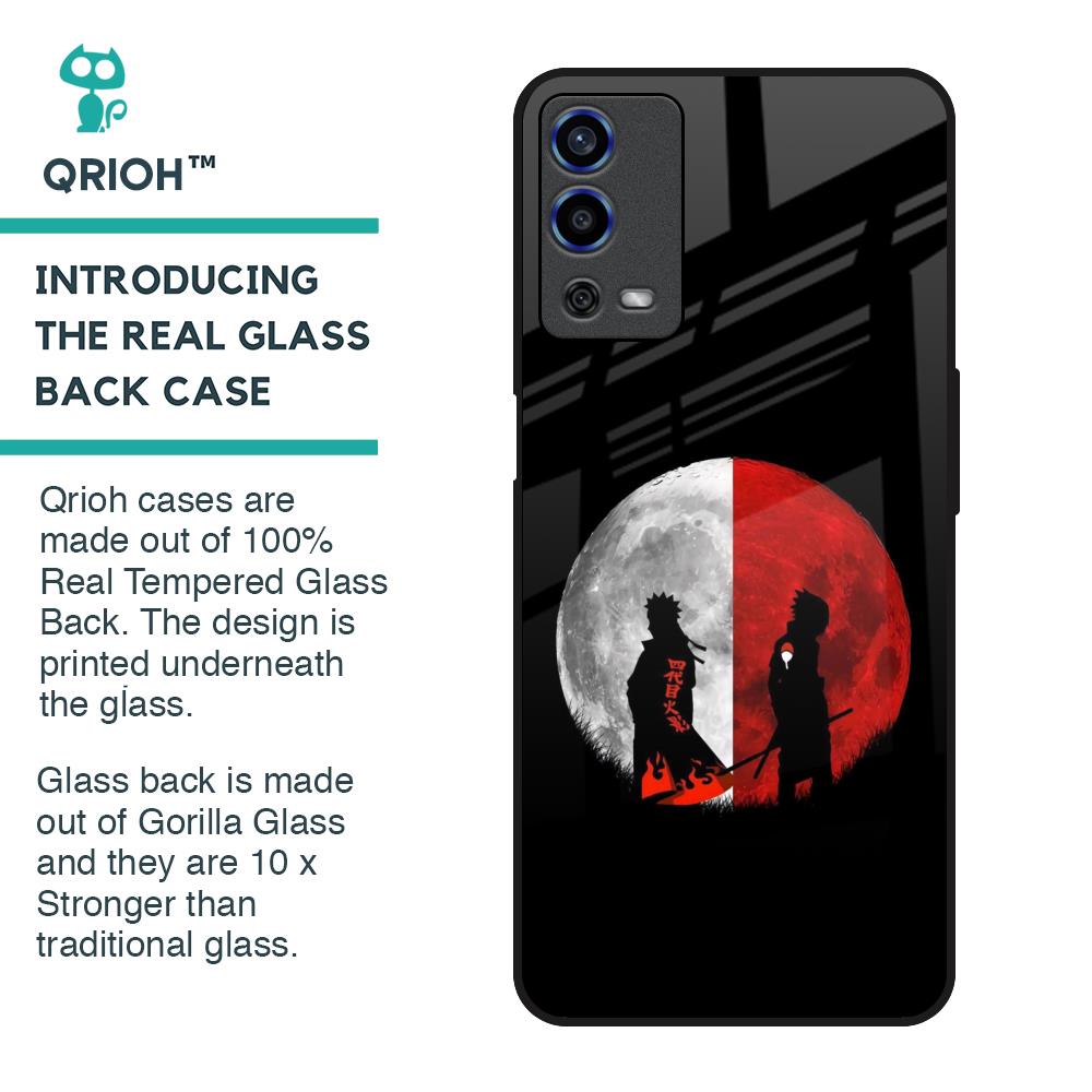 Anime Red Moon Glass Case for Oppo A55