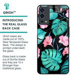 Tropical Leaves & Pink Flowers Glass Case for Oppo A55