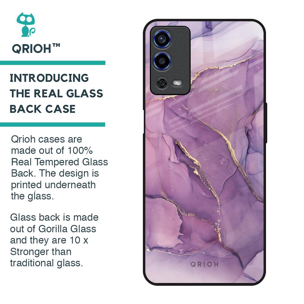 Purple Gold Marble Glass Case for Oppo A55