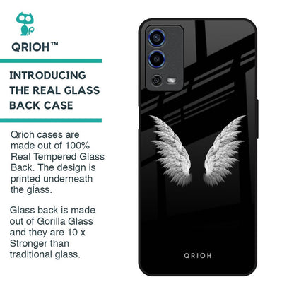 White Angel Wings Glass Case for Oppo A55