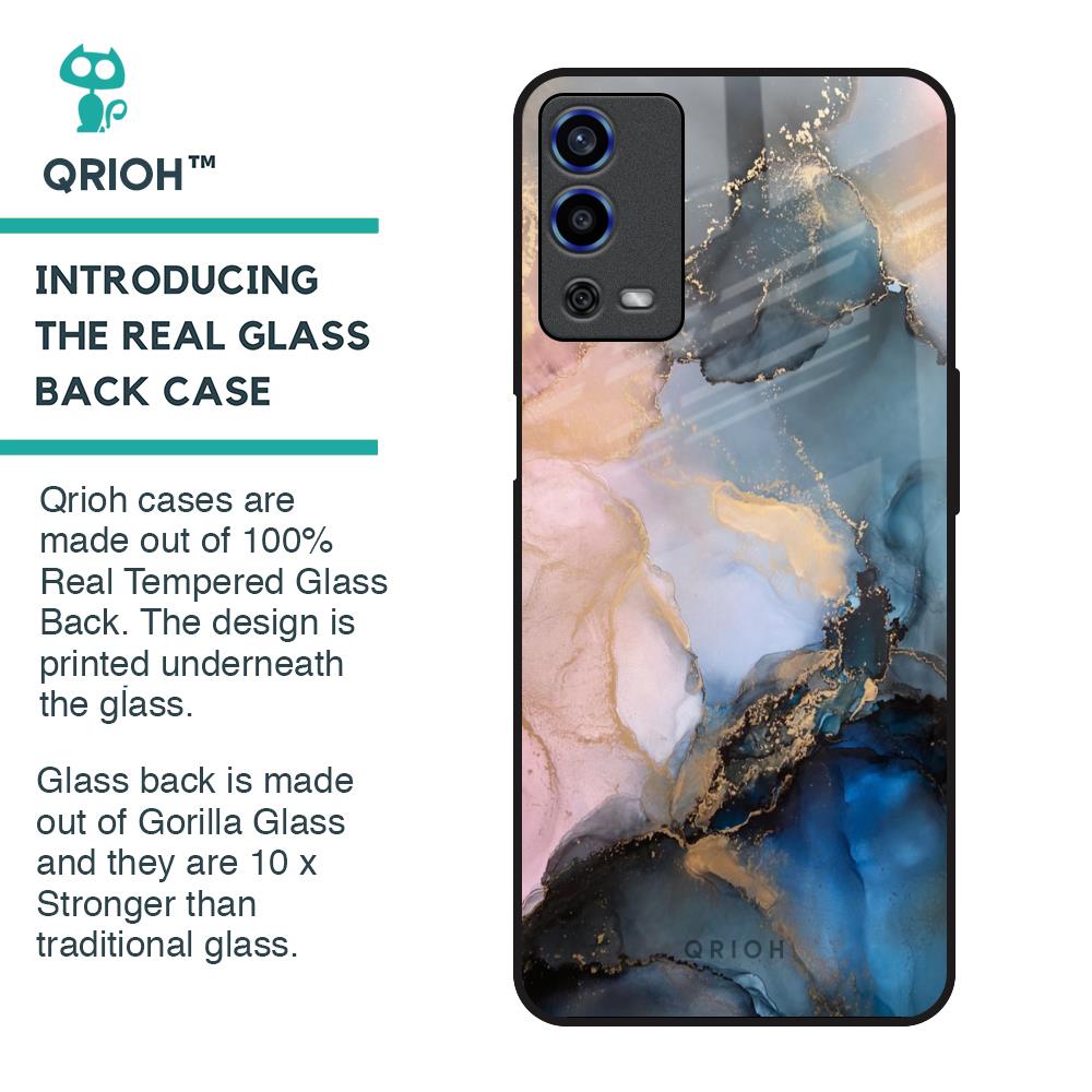 Marble Ink Abstract Glass Case for Oppo A55