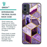 Purple Rhombus Marble Glass Case for Oppo A55
