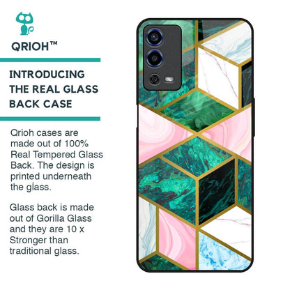 Seamless Green Marble Glass Case for Oppo A55
