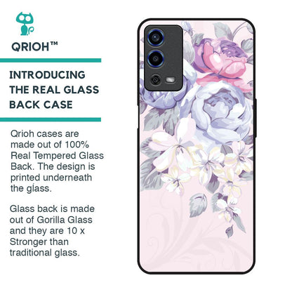Elegant Floral Glass Case for Oppo A55