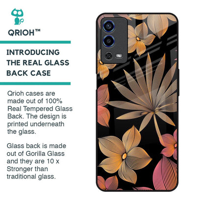 Lines Pattern Flowers Glass Case for Oppo A55