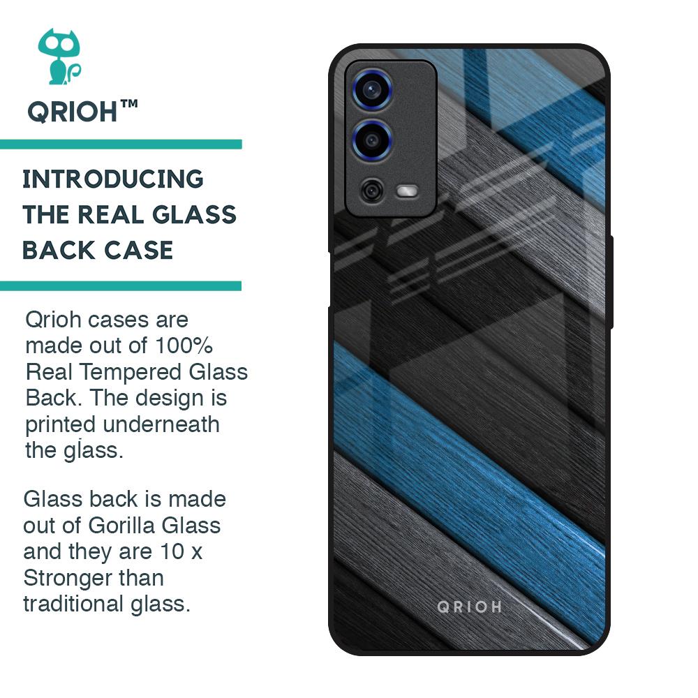 Multicolor Wooden Effect Glass Case for Oppo A55