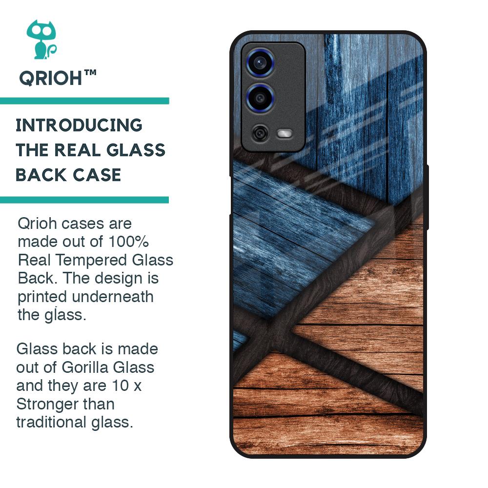 Wooden Tiles Glass Case for Oppo A55
