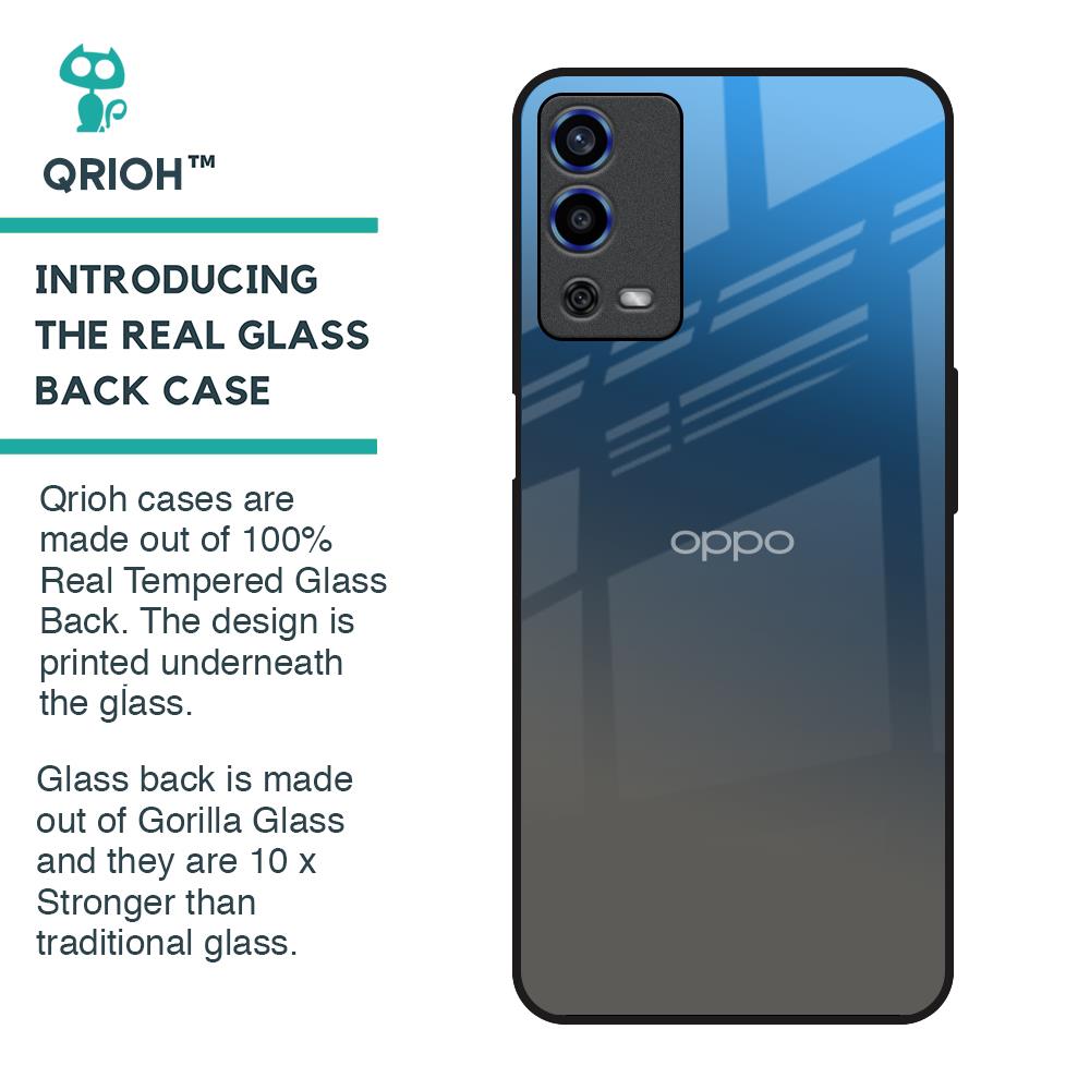 Blue Grey Ombre Glass Case for Oppo A55