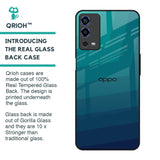 Green Triangle Pattern Glass Case for Oppo A55