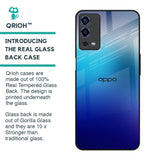 Blue Rhombus Pattern Glass Case for Oppo A55