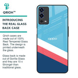Pink & White Stripes Glass Case For Oppo A55