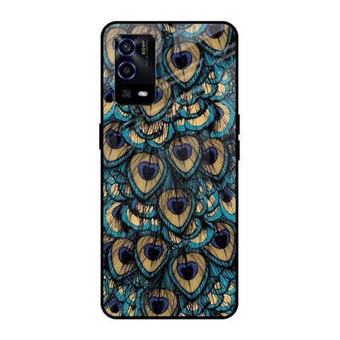Peacock Feathers Oppo A55 Glass Cases & Covers Online