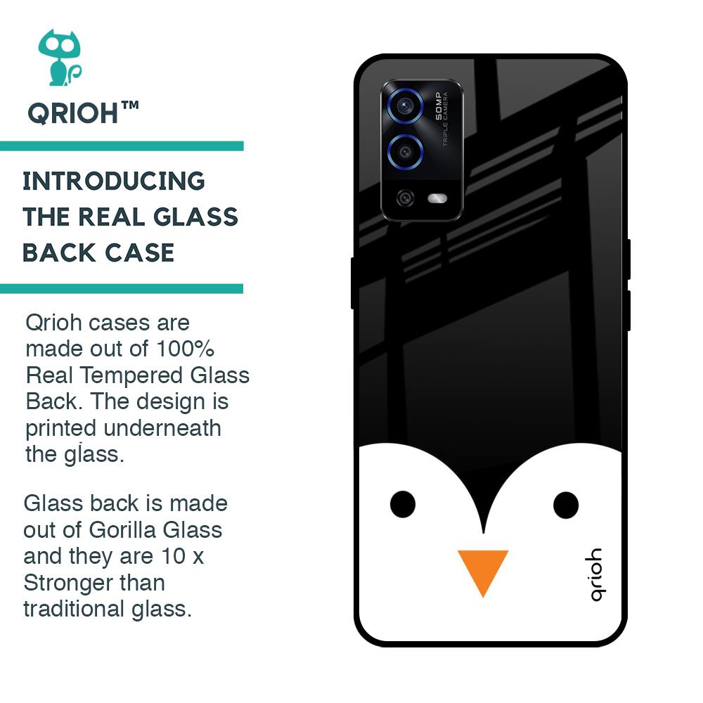 Cute Penguin Glass Case for Oppo A55