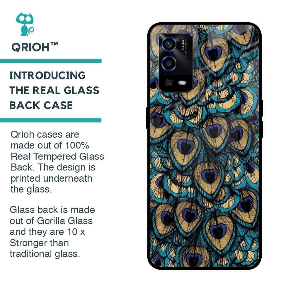 Peacock Feathers Glass case for Oppo A55