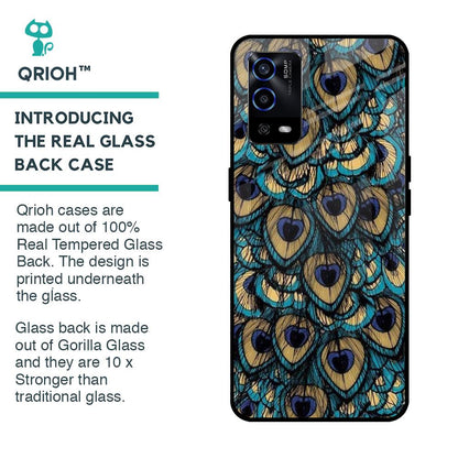 Peacock Feathers Glass case for Oppo A55