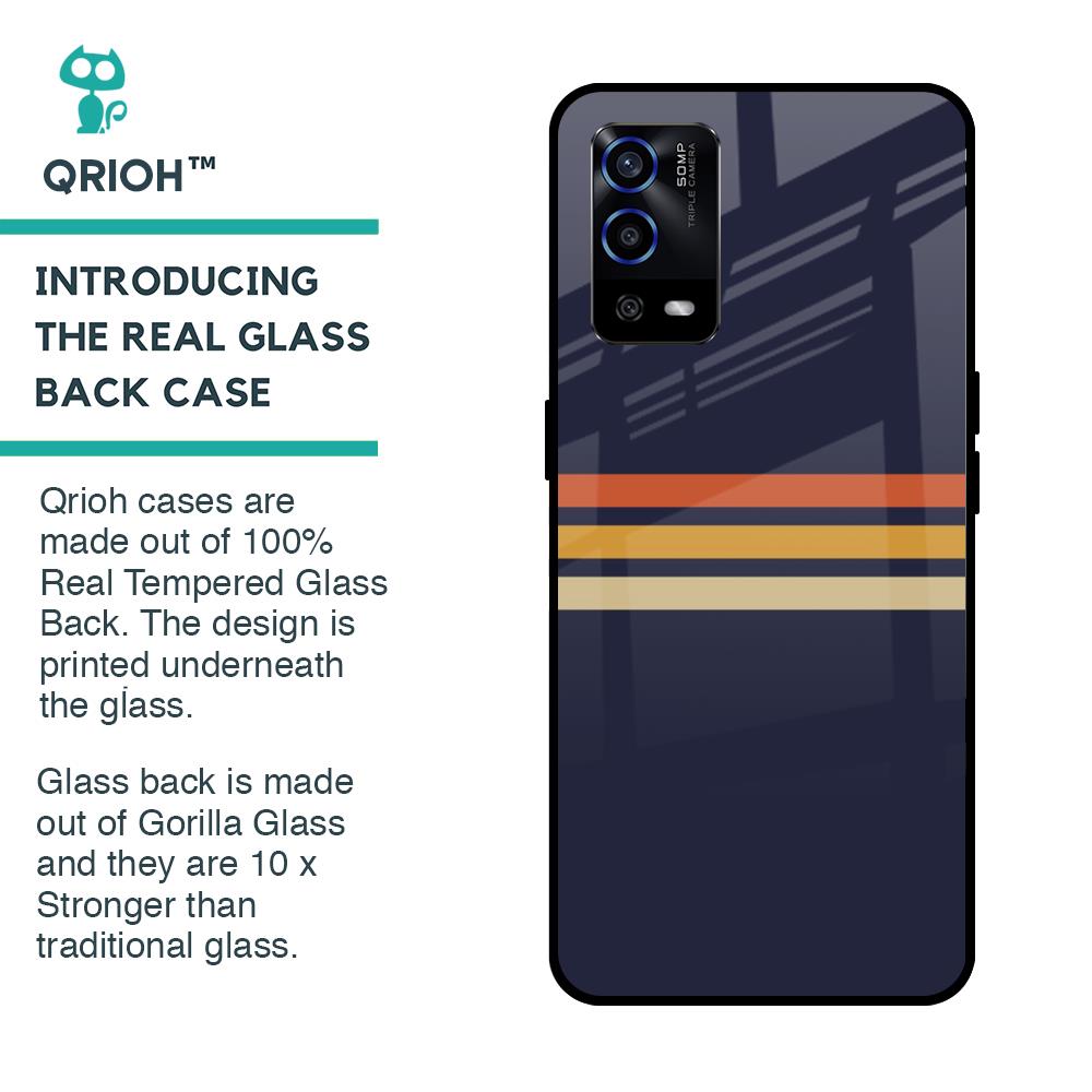 Tricolor Stripes Glass Case For Oppo A55