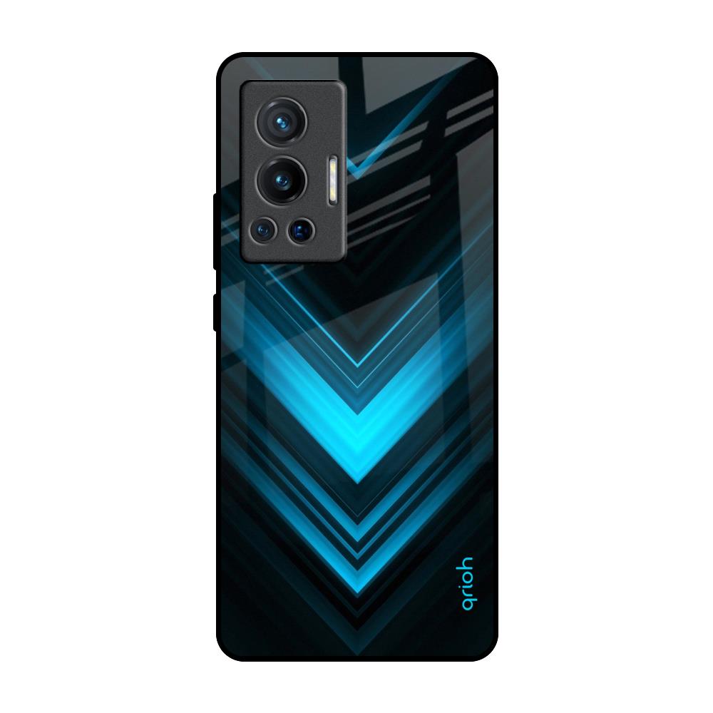 Vertical Blue Arrow Vivo X70 Pro Glass Back Cover Online