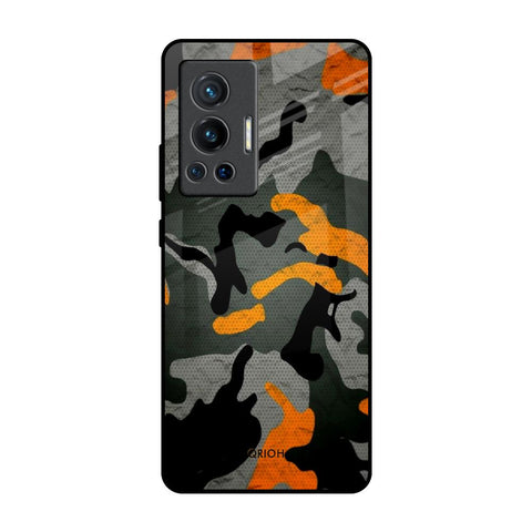 Camouflage Orange Vivo X70 Pro Glass Back Cover Online