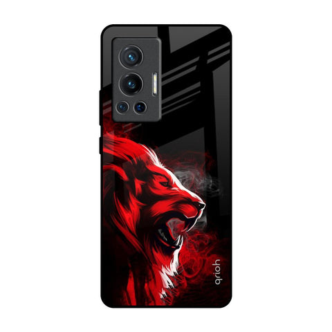 Red Angry Lion Vivo X70 Pro Glass Back Cover Online