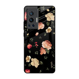 Black Spring Floral Vivo X70 Pro Glass Back Cover Online