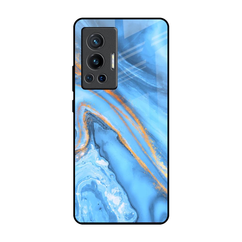 Vibrant Blue Marble Vivo X70 Pro Glass Back Cover Online