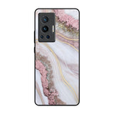 Pink & Gold Gllitter Marble Vivo X70 Pro Glass Back Cover Online