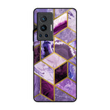 Purple Rhombus Marble Vivo X70 Pro Glass Back Cover Online