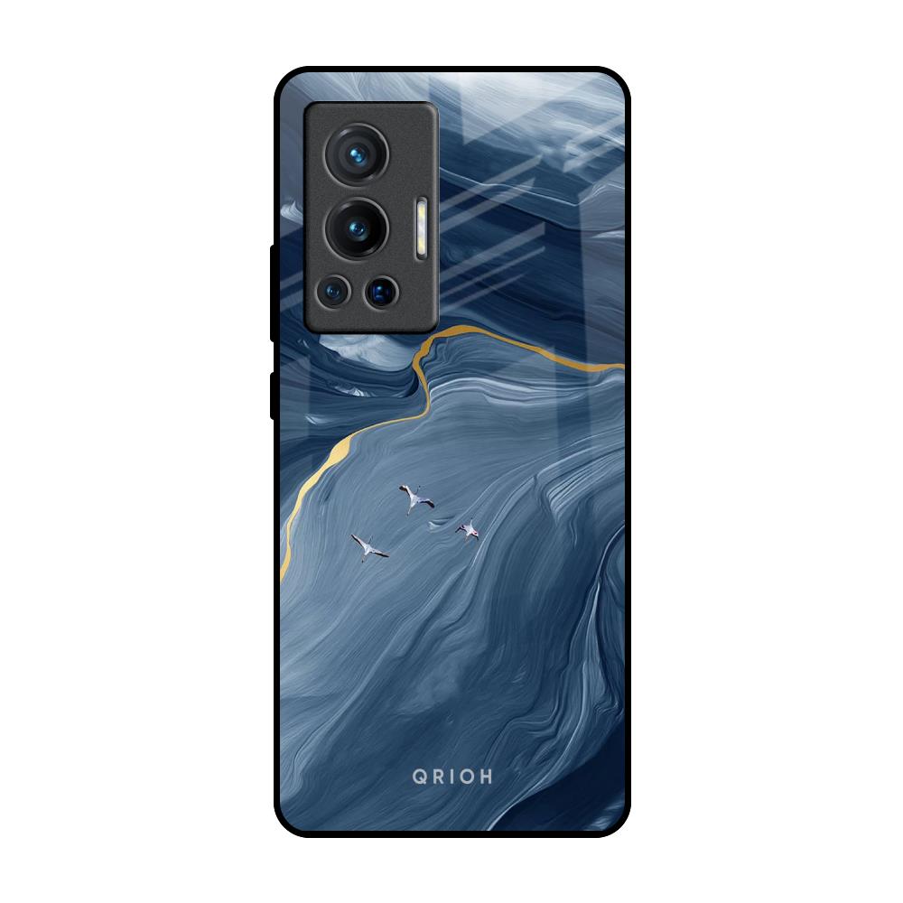 Deep Ocean Marble Vivo X70 Pro Glass Back Cover Online