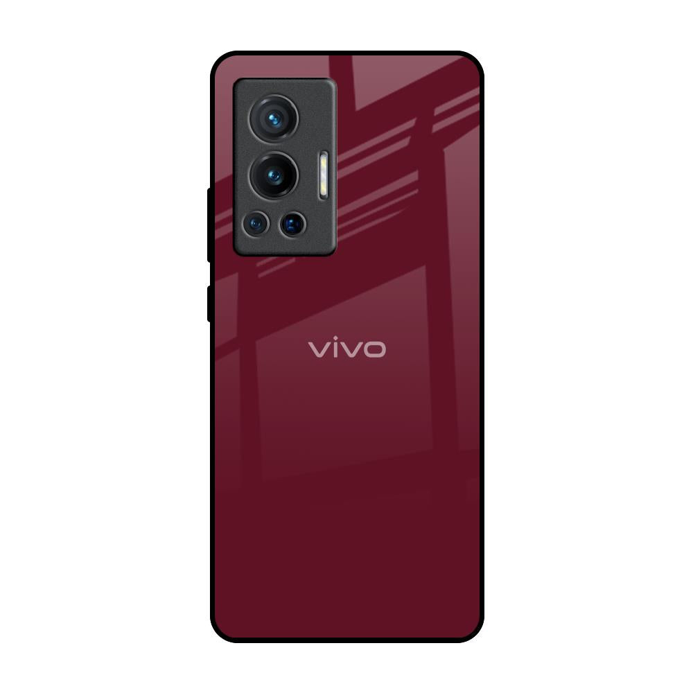 Classic Burgundy Vivo X70 Pro Glass Back Cover Online