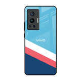 Pink & White Stripes Vivo X70 Pro Glass Back Cover Online