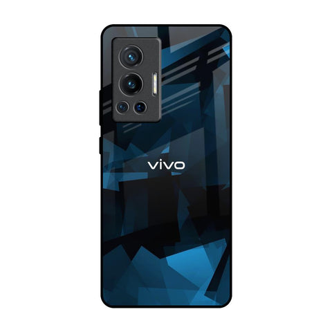 Polygonal Blue Box Vivo X70 Pro Glass Back Cover Online