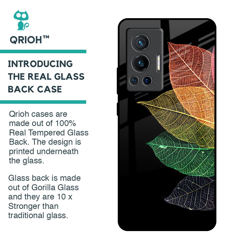 Colorful Leaves Glass Case for Vivo X70 Pro