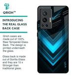 Vertical Blue Arrow Glass Case For Vivo X70 Pro