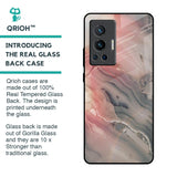 Pink And Grey Marble Glass Case For Vivo X70 Pro